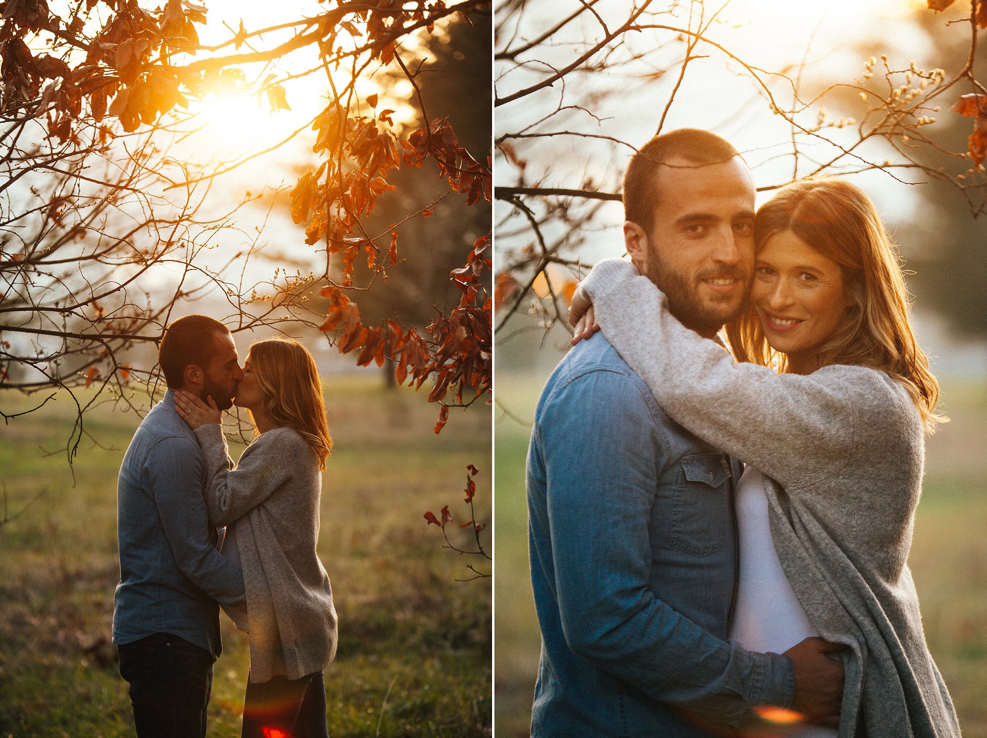 sesion fotográfica premamá al atardecer en exterior